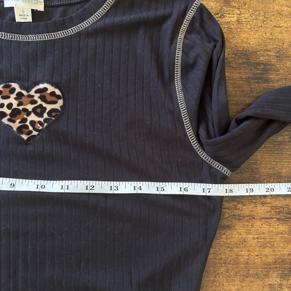 J for Justify Black Fitted Embellished Long Sleeve Tee - Picture 6 of 8